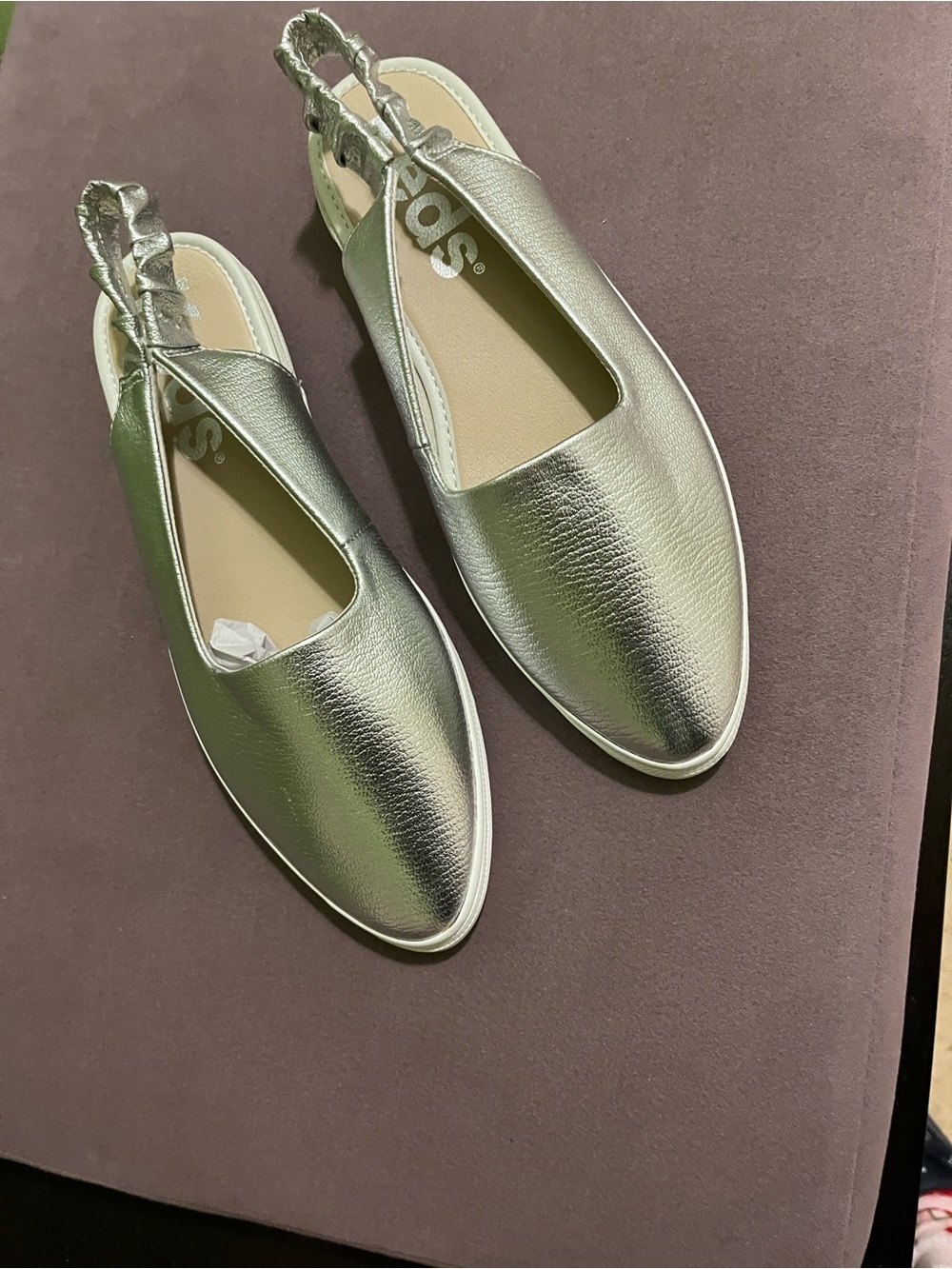 NWT Keds Metallic Silver Womens Slingback Flats by Stitch Fix Size 7